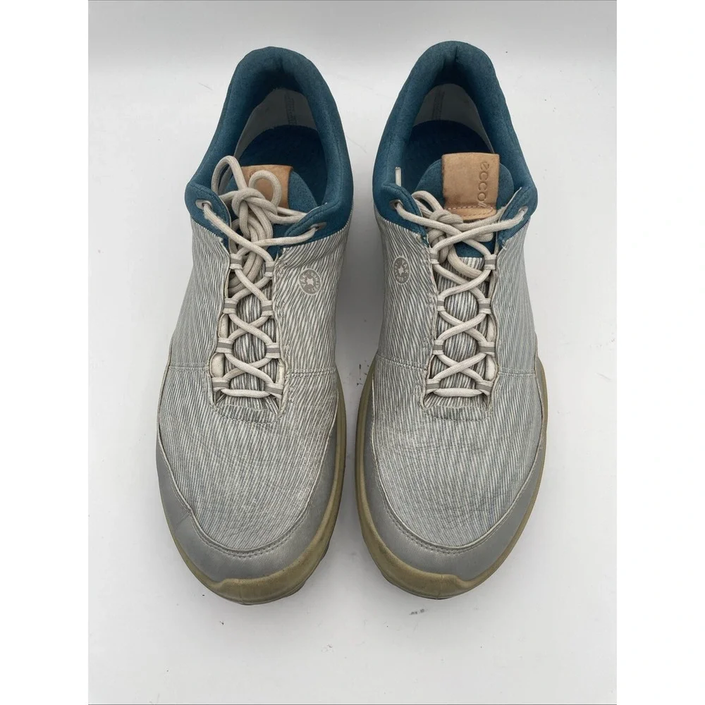ECCO Mens Biom Hybrid 3 GoreTex Yak Leather White Gray Golf Shoes Size 13‎